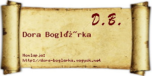 Dora Boglárka névjegykártya
